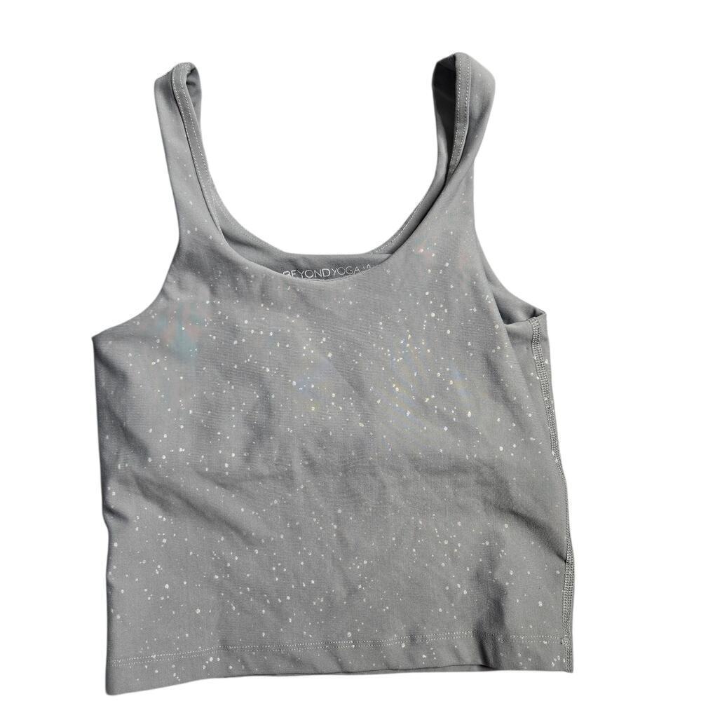 Beyond Yoga Keep it Simple Alloy‎ Speckled Cropped Tank Size: XS